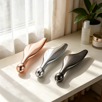 Équipement de beauté pour usage domestique : Rouleau facial et outil Gua Sha, Rouleau de massage pour les yeux anti-poches, Applicateur de soin pour les yeux en métal