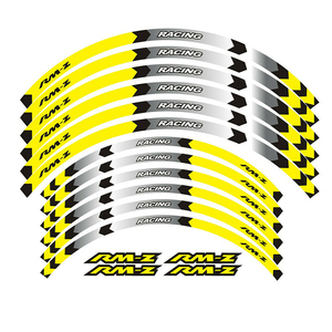 Set di Adesivi Riflettenti per Cerchioni e Mozzi Ruota Moto per Suzuki RMZ450 RMZ250 RMZ 450 250 <span class=keywords><strong>RM</strong></span> Z450 Z250 <span class=keywords><strong>Z</strong></span> - Product Image 1