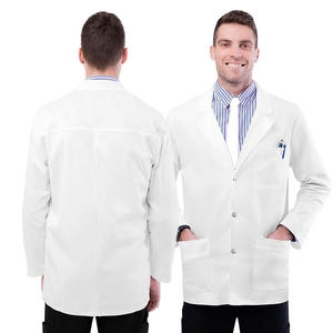 Bata de laboratorio frontal a presión antiestática personalizada para hombre, batas de hospital transpirables resistentes al calor para médicos y pacientes - Product Image 6