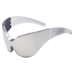 Gafas de sol tipo mariposa sin montura, lentes de espejo UV400, estilo Y2K, protección solar unisex para adultos - Product Image 1