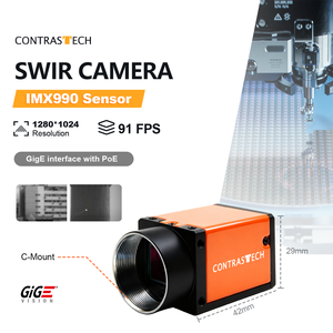 Caméra SWIR GigE Vision compatible GenICam 1280 x 1024 400-1700 nm avec capteur <span class=keywords><strong>Sony</strong></span> IMX990 InGaAs 91 ips pour l'inspection agricole - Product Image 1