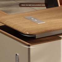 Bureau de direction en PVC luxueux et tendance, table de bureau moderne et simple pour usage commercial, avec technologie de bordure sous vide intégrée