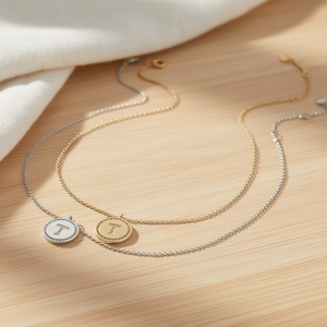 Letter <b>T</b> Rhinestone Pendant <b>Necklace</b> 2Cm Silver Gold Plated Stainless Steel Chain Casual Jewelry Unisex Gift - Product Image 2