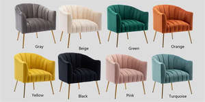 Fauteuil individuel de luxe, confortable, en velours, fauteuil baril, canapé, fauteuil d'appoint pour salon - Product Image 6