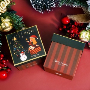 Caja de cartón de alta calidad con tapa y base, personalizable, para regalo de Navidad, color rojo manzana, para dulces, decoración y embalaje. - Product Image 6