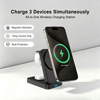 Pengisi Daya Nirkabel Portabel Lipat 3 in 1 Baru untuk iPhone Duo 18 Pro Max AirPods iWatch Stasiun Pengisi Daya Nirkabel Multifungsi