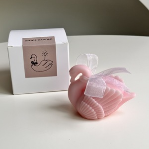 Candela Profumata 3D a Forma di Cigno con Fiocco in Nastro, Elegante Candela Aromaterapica in Cera di Soia per Matrimoni, Decorazioni per la Casa e Regali - Product Image 3