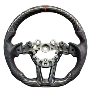 Volante Deportivo de Cuero y Fibra de Carbono con 3 Radios, Agarre de 50 mm, Compatible con <span class=keywords><strong>Mazda</strong></span> 3/6/<span class=keywords><strong>CX</strong></span>-<span class=keywords><strong>5</strong></span>/Atenza/AXELA (2010-2021) - Product Image 1