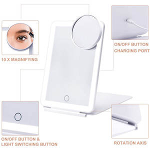Mixed Procurement Low Price 3 Color Lighting Tabletop LED Folding Cosmetic <b>Vanity</b> <b>Mirror</b>,Rechargeable Travel Makeup <b>Mirror</b> - Product Image 5