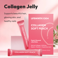 Lifeworth Solution Essentielle de Collagène en Stick de Gelée |   Collagène Peptidique pour Adultes |   Grenade |   10 paquets |   Beauté des cheveux, de la peau et des ongles