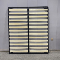 Cadre de lit double-Lit 160x190 cm Cadre de lit en fer avec support en latte de bois-Couleur noire Assemblage facile