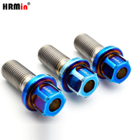 Pernos de Rueda Esféricos Antirrobo de Alto Rendimiento Grado 10.9, Titanio Gr.5 Ti-6Al-4V, M14x1.5 con Llave de Titanio