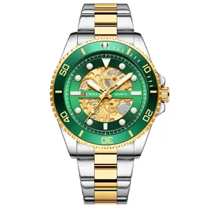 Curren Nieuwe 8412 Horloges Geïmiteerd Mechanische Ontwerp Quartz Klok Mannen Roestvrij Stalen Band Lichtgevende Horloges Voor Mannelijke