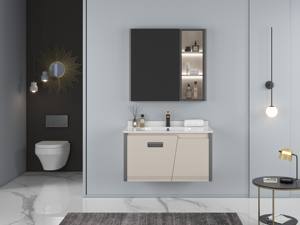Nouveau design moderne contreplaqué éclairage <span class=keywords><strong>baignoire</strong></span> intelligent miroir armoire lavabo salle de bain coiffeuse lavabo - Product Image 4