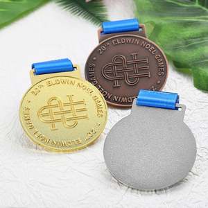 Hot Sale Round Die Casting 2d Zinc Alloy Metal Award Medals Custom Embossing Logo Custom Medal for Sports Competition - Product Image 4