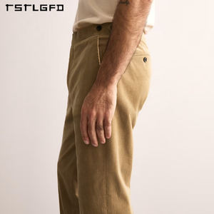 OEM primavera e autunno <span class=keywords><strong>pantaloni</strong></span> da ufficio in velluto a coste Casual larghi drappeggi dritti a metà vita <span class=keywords><strong>Slim</strong></span> <span class=keywords><strong>Fit</strong></span> <span class=keywords><strong>pantaloni</strong></span> Casual da uomo in velluto a coste - Product Image 5