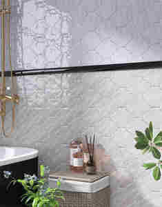 Carrelage mural intérieur antidérapant en porcelaine de style japonais, forme lanterne, finition mate, épaisseur 9 mm, motif mosaïque <span class=keywords><strong>Kitkat</strong></span>, texture fleurs et plantes - Product Image 3