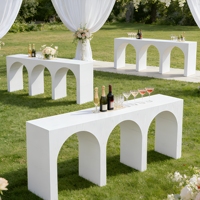 Meubles de mariage modernes nordiques sur mesure, 100% bois massif, forme arquée, table de bar à louer pour événements