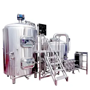 Sistema Eléctrico de cerveza caliente para fabricación de cerveza, acero inoxidable, 500L, 5HL, 3 recipientes