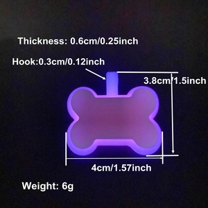 OKSILICONE personalizado mascota gato perro etiqueta de identificación collar accesorios brillan en la oscuridad Etiqueta de silicona para mascotas código QR Etiqueta de perro - Product Image 3