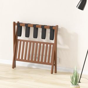 Soporte Plegable para Maletas de Bambú con Estante de Almacenamiento para Habitación de Huéspedes, Artículos Esenciales para Hoteles - Product Image 6