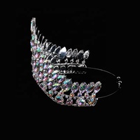 Couronne de reconstitution historique Miss World en cristal, diamant rond, couronne de reconstitution historique en argent personnalisé gratuit