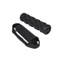 Rouleau de massage vibrant électrique pour tissus profonds, 4 vitesses, rechargeable, avec sac de transport, pour yoga, fitness, relaxation musculaire