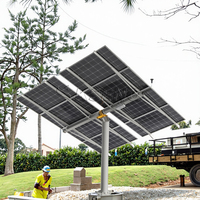 Système de suivi solaire à poteau unique économique, entraînement rotatif, capacité de 4,8 kWp, portée de suivi de 45°, entretien facile, 10 ans