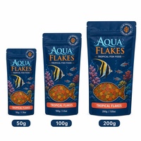Sacs d'emballage personnalisés pour aliments de poissons tropicaux, en plastique transparent avec fenêtre, refermables à fermeture éclair, pochettes verticales pour aliments pour animaux de compagnie pour aquarium tropical