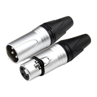 Connecteur XLR femelle 3 broches nickelé noir avec protection anti-tension pour microphone de scène, entrée son événementiel en direct