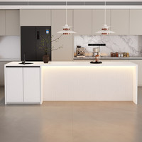 Comptoir de bar NEXGRAND en marbre artificiel antibactérien blanc pur, bois massif, minimalisme moderne, armoire à vin incrustée, évier haut de gamme