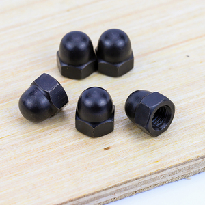 Tuercas hexagonales abombadas de acero al carbono negro / acero inoxidable 304 / 201, zincadas negras, antideslizantes y anticorrosivas, M3-M20, métricas DIN1587 - Product Image 5