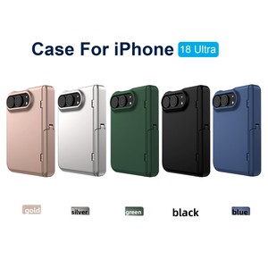 Huanmin Foldable Phone Cases with Central Axis Protection Design Louvered <b>Stand</b> <b>PC</b> Material Card Holder - Product Image 4