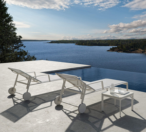 Meubles de patio extérieur <span class=keywords><strong>transat</strong></span> réglable chaise en aluminium <span class=keywords><strong>avec</strong></span> roue <span class=keywords><strong>jardin</strong></span> hôtel piscine plage chaise longue - Product Image 2