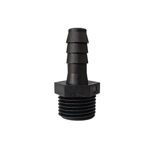 3/8NPT X 3/8" Plastic Hose Barb Fitting PP Nylon Plastic Pipe Connector Threaded Barb Fittings