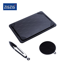 Plateau de décongélation ZISZIS D003-C pour aliments congelés, accessoires de cuisine noirs, boîte de couleur, outils en silicone pour viande et volaille de Ningbo