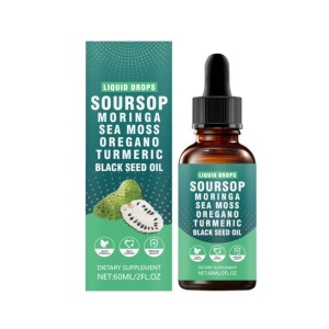 Mélange Herbal de Corossol, Moringa, Algues Marines, Oregano, Curcuma et Huile de Nigelle 60 ml – Complément de Soutien Immunitaire - Product Image 1