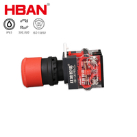 Bouton d'arrêt d'urgence HBAN à tête petite 22 mm, bouton-poussoir à verrouillage NC pour borne de recharge nouvelle énergie