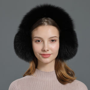 Cache-oreilles de luxe Designer hiver 100% fourrure de renard marron cache-oreilles femmes chaud fourrure fourrure de renard cache-oreilles - Product Image 3