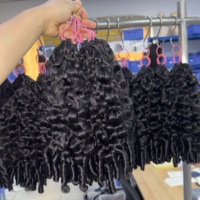Extensions de cheveux au crochet Jerry Curl en fibres de protéines bio, réutilisables, sans nœuds, bouclées, avec ficelle, texture crépue naturelle