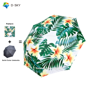 Parapluie pliable de voyage de haute qualité avec logo personnalisé, coupe-vent, imperméable et anti-soleil, petit et tendance, avec housse, motif fleur d'œuf - Product Image 1