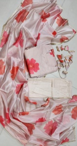 Launching New Designer Party Wear Look Gown Bottom and Dupatta Heavy <b>Organza</b> <b>Silk</b> With Digital Print Work Fully 3 Meter - Product Image 6