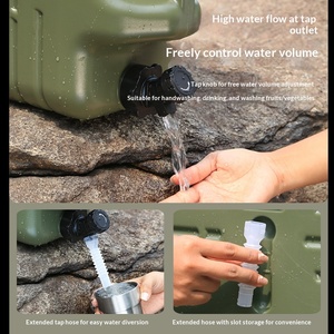 Seau <span class=keywords><strong>de</strong></span> stockage d'eau en PE pour cuisine <span class=keywords><strong>de</strong></span> camping en plein air, avec robinet monté sur voiture, portable, léger, étanche, forme rectangulaire, Hikeon - Product Image 5