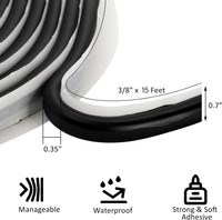 Cinta de Sellado de Butilo Maxtech para Faros de Coche, Ventanas de Camiones, Puertas, Parabrisas y Electrodomésticos - Negra, para Uso en Transporte