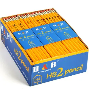 Круглый серебристый карандаш HB из тополя с логотипом на заказ, 7 дюймов, с ластиком для офиса и школы