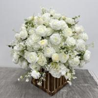 Boules de fleurs artificielles en soie blanches réalistes pour centres de table de mariage, décoration de remise de diplôme, fête des Mères, rentrée scolaire