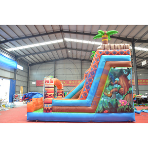 Castillo Inflable Comercial de PVC Naranja, Tobogán Inflable Jungle Primeval con Pared de Escalada para Niños - Product Image 4