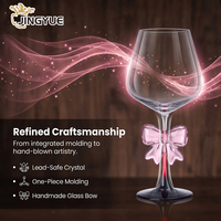 Verre à vin rouge en cristal de 20 oz avec logo personnalisé, nœud papillon, emballage élégant en boîte cadeau en bois pour mariage, événement, célébration