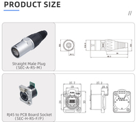 Cable de audio RJ45 tipo D XLR hembra para montaje en panel, caja de escenario, panel de conexiones, caja de suelo, conector de micrófono de estudio