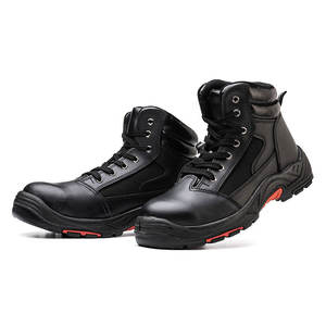 Vente chaude la moins chère chaussure industrielle de protection en cuir coupe moyenne chaussures de sécurité tactiques de travail à bout en acier pour hommes - Product Image 6